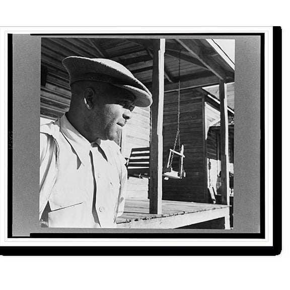 Historic Print, Daytona Beach, Florida. Orange grove worker in town on Sunday morning, 16" x 20"