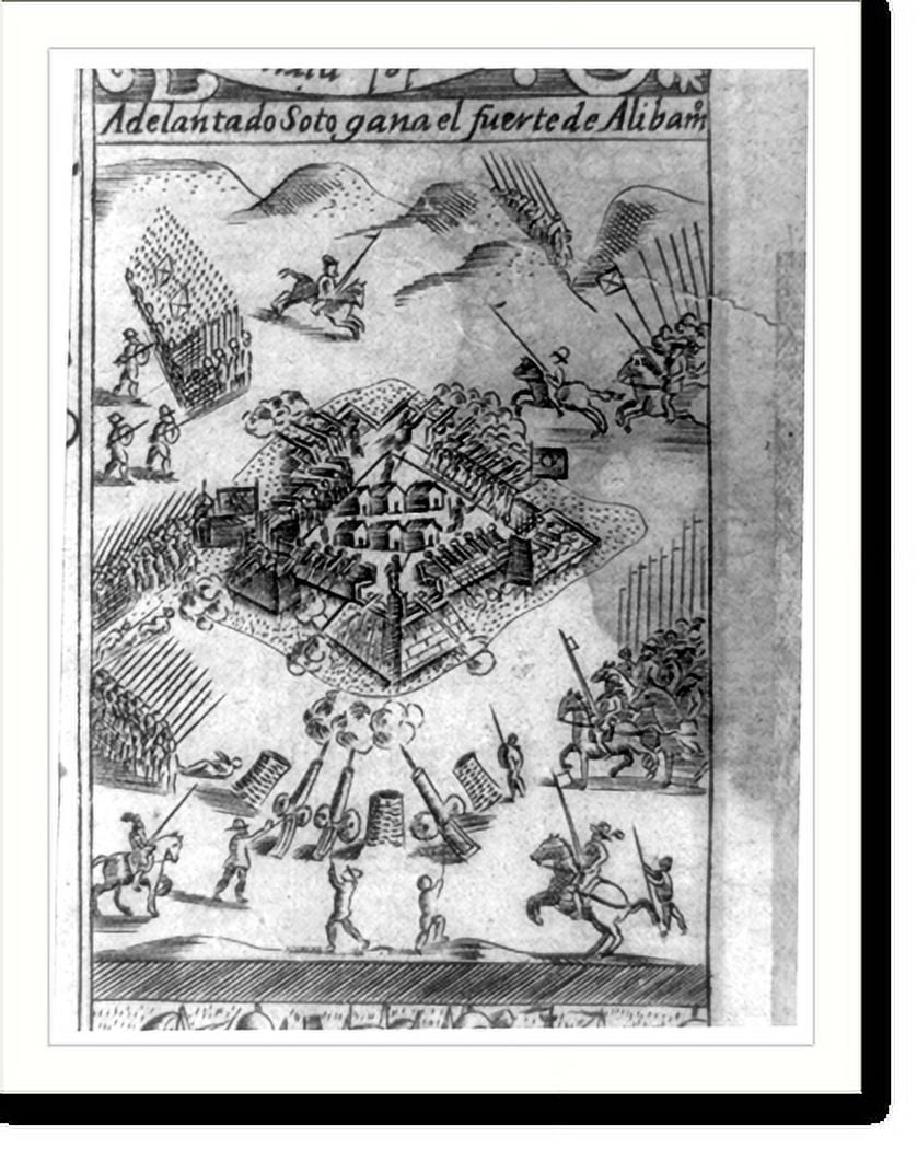 Historic Print, [De Soto's capture of the Indian fortified town of