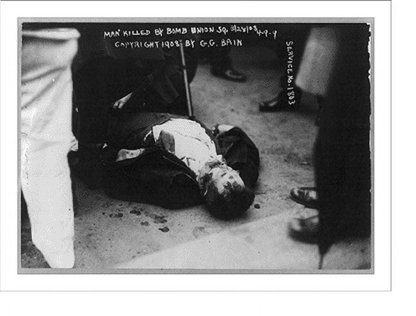Historic Print, [Dead man, killed by bomb at Anarchist riot, Union