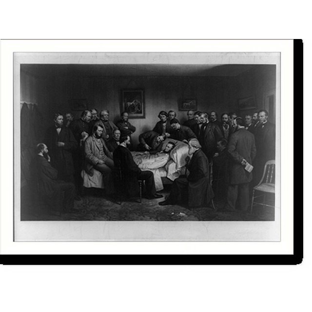 Historic Print, Death of Lincoln.painted and engraved by A.H. Ritchie