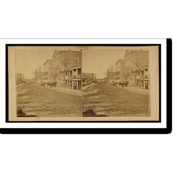 Historic Print, Decatur Street Masonic Hall and Trout House Atlanta Ga. Nov. 1864, 16" x 20"