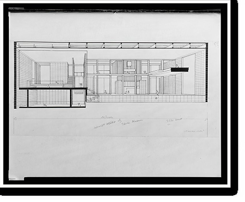 Historic Print, [Deering residence, Casey Key, Florida. Perspective