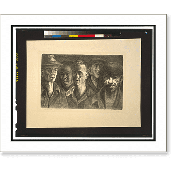 Historic Print, Defense workers.M. Soyer., 16" x 20"