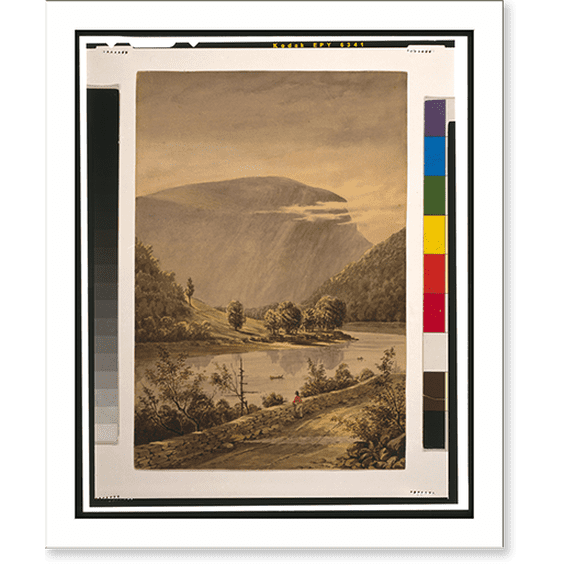 Historic Print, Delaware Water Gap.from nature by J. Queen., 16" x 20"