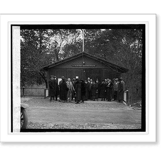 Historic Print, Delux election bldg. & voting booth at Lanham, Md., 16" x 20"