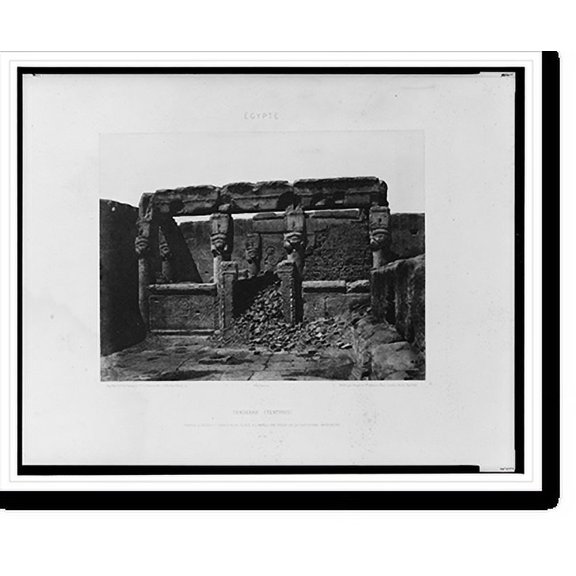 Historic Print, Dendérah (Tentyris) - Temple d'Athôr - sanctuaire placé a l'angle sud-ouest de la plateforme inférieure.FT [monogram] Félix Teynard., 16" x 20"
