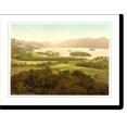 Historic Print, Derwentwater from Castle Hill Lake District England, 16