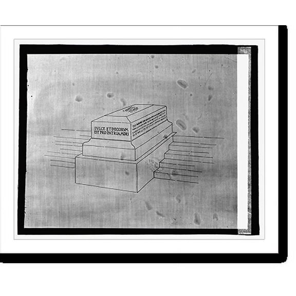 Historic Print, [Design drawing for a tombstone], 7/27/22, 16" x 20"