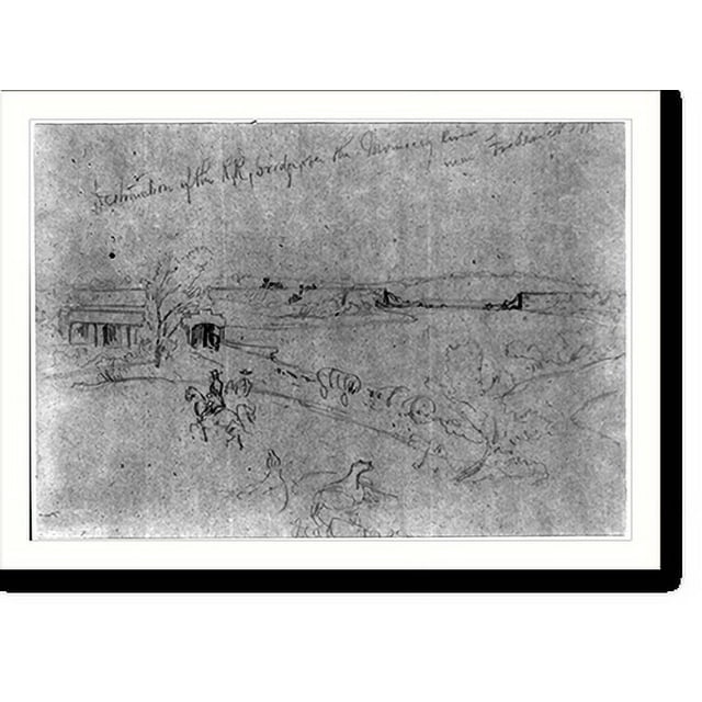 Historic Print, Destruction of the R.R. bridge, over the Monocacy River