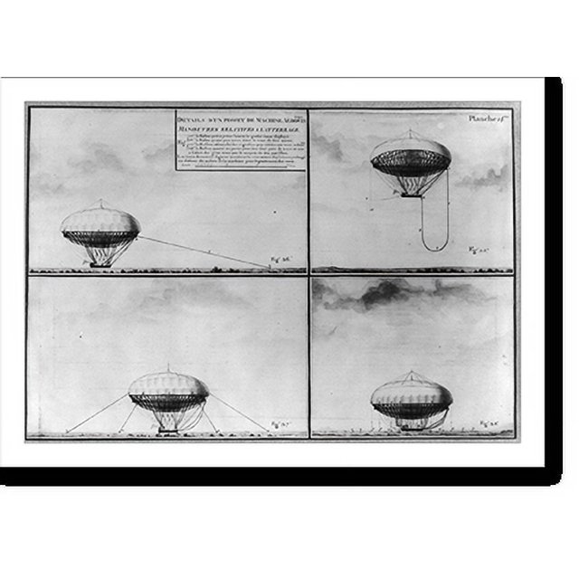 Historic Print, Details d'un Projet de Machine Aerostatique [Capture