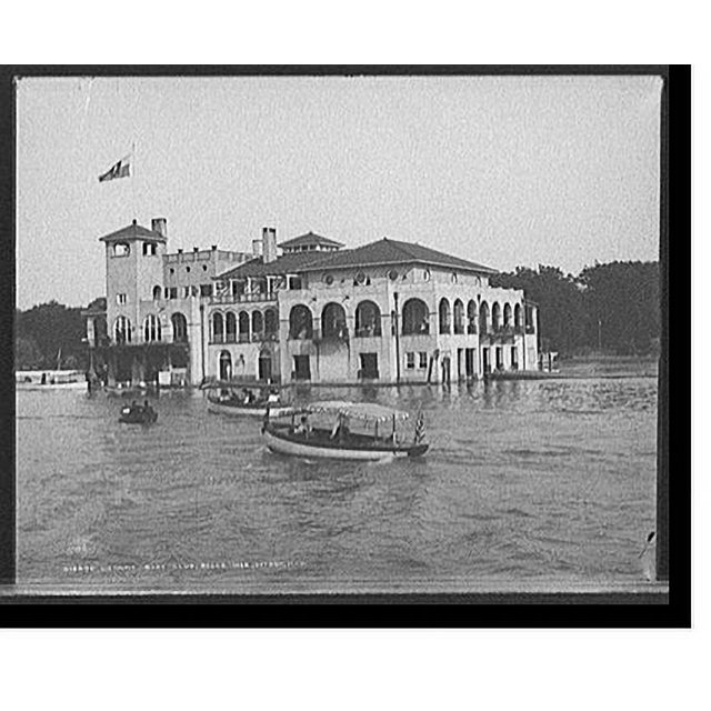 Historic Print, Detroit Boat Club, Belle Isle [Park], Detroit, Mich
