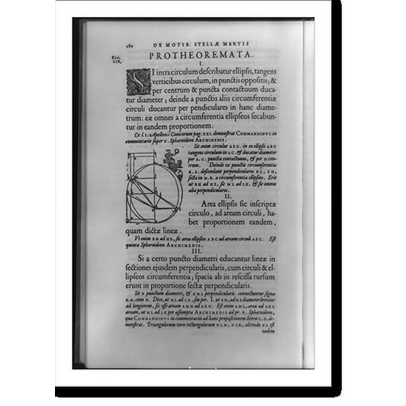 Historic Print, [Diagram demonstrating Kepler's two laws of planetary motion using orbit of Mars around the sun, topped by figure on chariot depicting Victorius astronomy, ; and surroun...18" x 24"