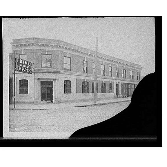 Historic Print, Dime Savings Bank, Russell [Street] and Gratiot Aves. [Avenue], Detroit, Mich., 16" x 20"