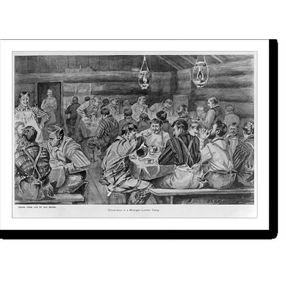 Historic Print, Dinner hour in a Michigan lumber camp"", 16" x 20"