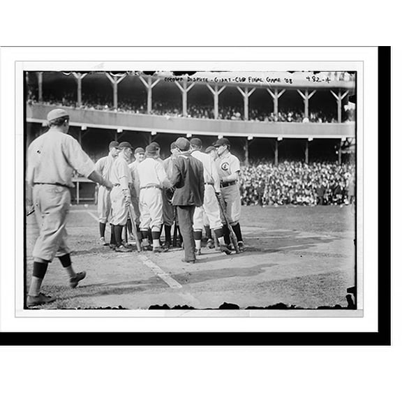 Historic Print, Dispute on field; Cubs at Giants, Polo Grounds- final game (baseball), 18" x 24"