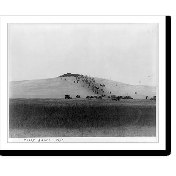 Historic Print, [Distant view of crowd on hill at Kitty Hawk, N.C.], 16" x 20"