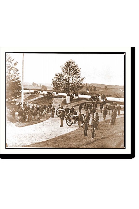 Historic Print, District of Columbia. Officers and men of Company F 3d Massachusetts Heavy Artiller, 18" x 24"