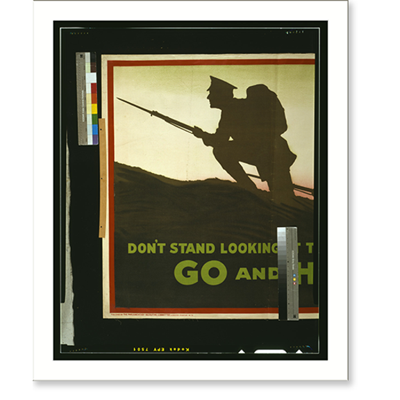 Historic Print, Don't stand looking at this, go and help!.printed by David Allen & Sons Ld., Harrow, Middlesex., 16" x 20"