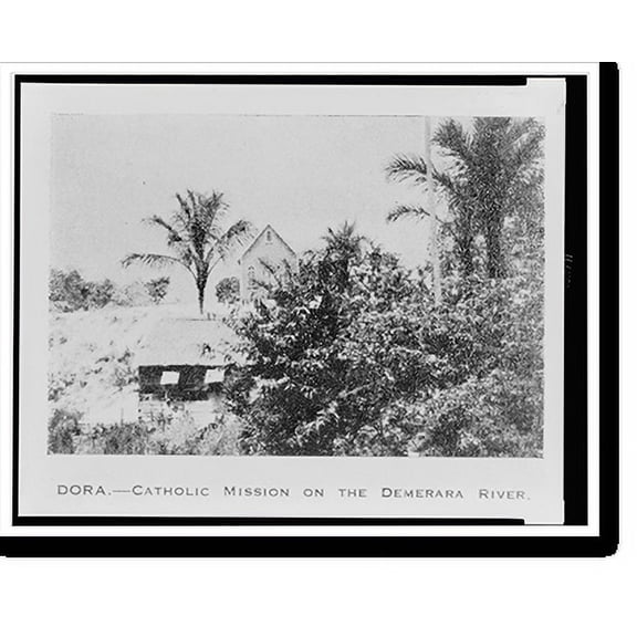 Historic Print, Dora - Catholic mission on the Demerara River, 16" x 20"