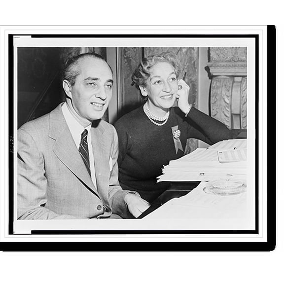 Historic Print, Dorothy Fields & Arthur Schwartz work on score of A Tree Grows in Brooklyn".World Telegram & Sun photo by Walter Albertin.", 16" x 20"