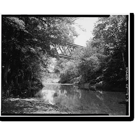 Historic Print, Double Intersection Warren Truss Bridge, Spanning Blackledge River, Colchester, New London County, CT - 3, 16" x 20"
