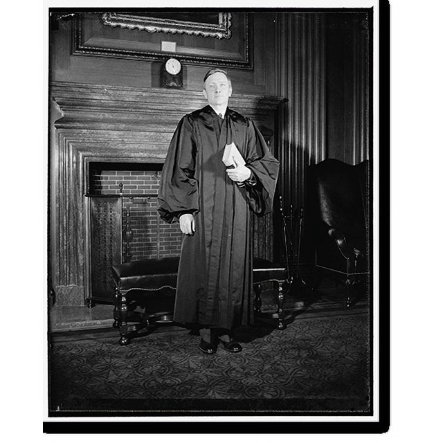Historic Print, Douglas dons robes of Supreme Court Justice. Washington