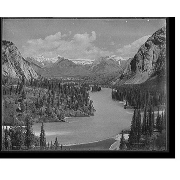 Historic Print, Down Bow River, Alberta, Canada - 3, 16" x 20"