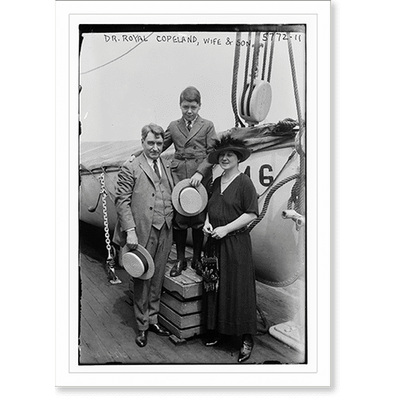 Historic Print, Dr. Royal Copeland, wife and son, 18" x 24"