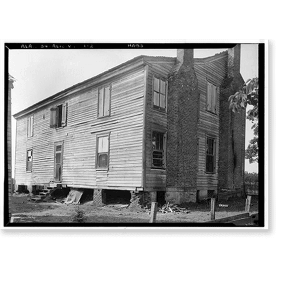 Historic Print, Dr. William Hughes House & Outbuildings, Hughes Creek vicinity, Aliceville vicinity, Pickens County, AL - 2, 18" x 24"