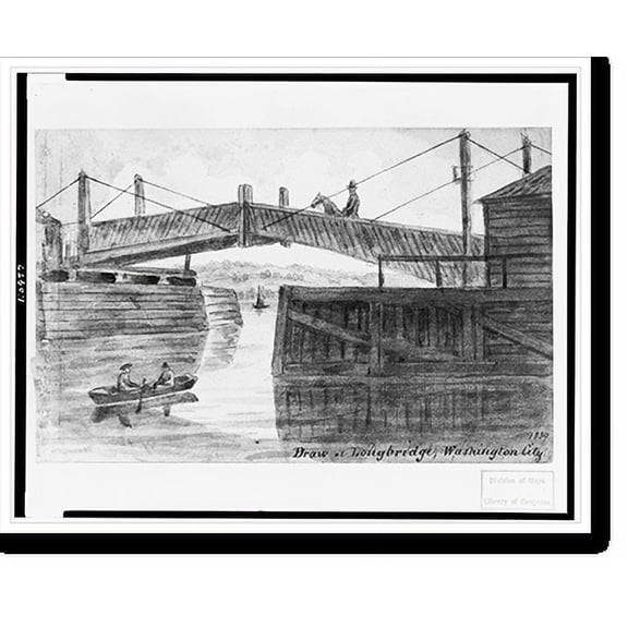 Historic Print, Draw at Longbridge, Washington City, 16" x 20"