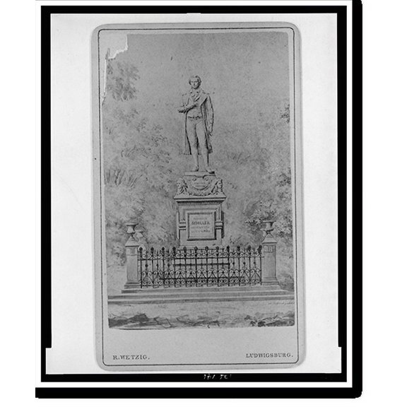 Historic Print, [Drawing of Schiller monument in Marbach am Neckar, Germany].R. Wetzig, Ludwigsburg., 18" x 24"