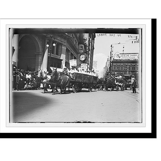 Historic Print, Dressmakers Union float, Labor Parade, New York, 16" x