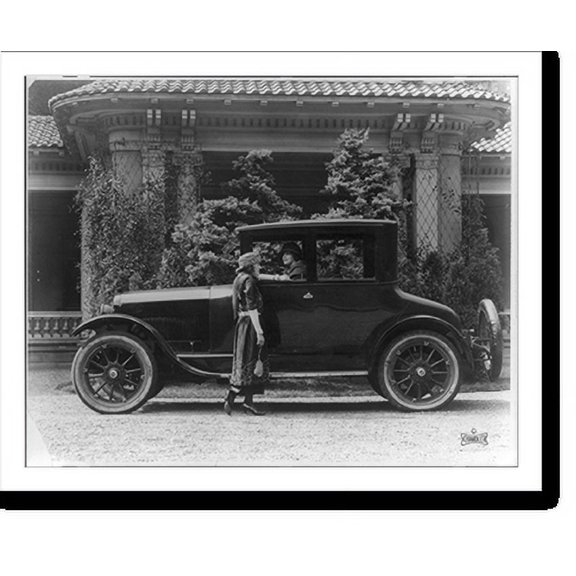 Historic Print, [Driver's side view of 1920 Chandler, with a woman standing at the door talking to another woman seated inside].photo by C.M. Black., 16" x 20"