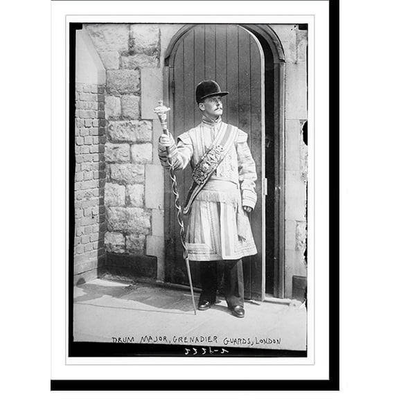 Historic Print, Drum Major, Grenaudier Guards, London, 18" x 24"