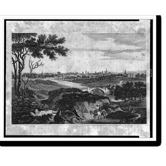 Historic Print, Dublin from Phoenix Park.engraved by F. Kearny., 18" x 24"