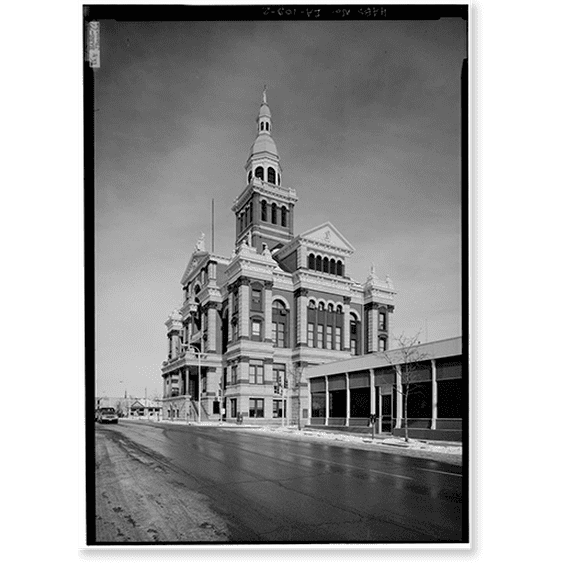 Historic Print, Dubuque County Courthouse, 720 Central Avenue, Dubuque, Dubuque County, IA - 2, 18" x 24"