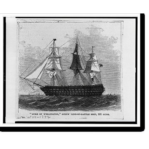 Historic Print, Duke of Wellington, screw line-of-battle ship, 131 guns, 16" x 20"