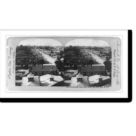 Historic Print, Dural Street, from light house, Key West, Fla. - 2, 16" x 20"