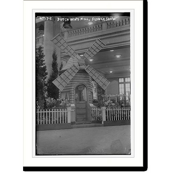 Historic Print, Dutch Windmill, Flower Show, 16" x 20"