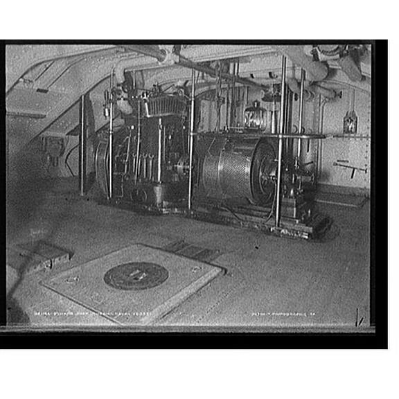 Historic Print, Dynamo room, Russian naval vessel, 16" x 20"