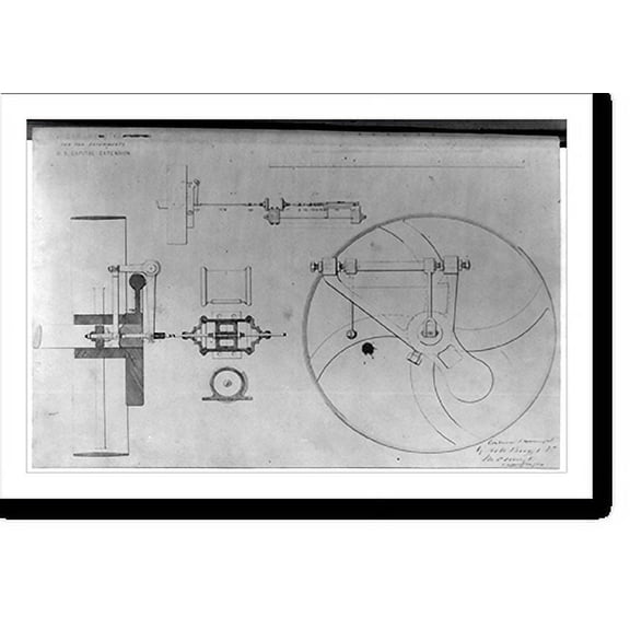 Historic Print, Dynometer for fan experiments, 18" x 24"
