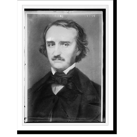 Historic Print, E.A. Poe, portrait bust, 16" x 20"
