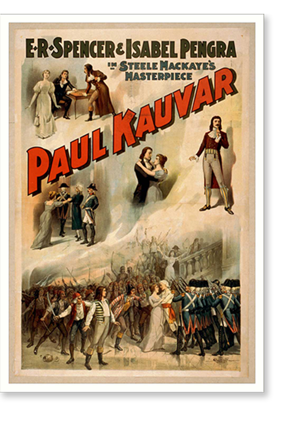 Historic Print, E.R. Spencer & Isabel Pengra in Steele MacKayes masterpiece Paul Kauvar - 2, 16" x 20"