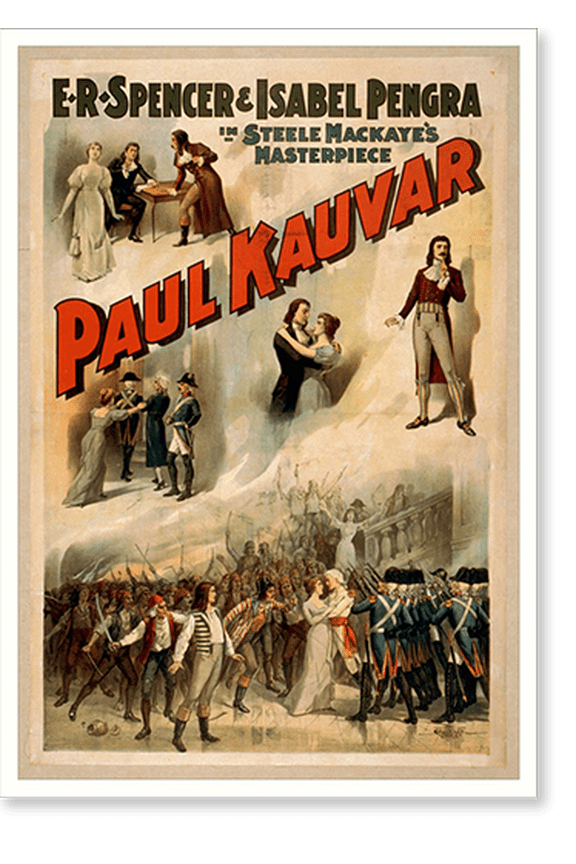 Historic Print, E.R. Spencer & Isabel Pengra in Steele MacKayes masterpiece Paul Kauvar - 2, 18" x 24"