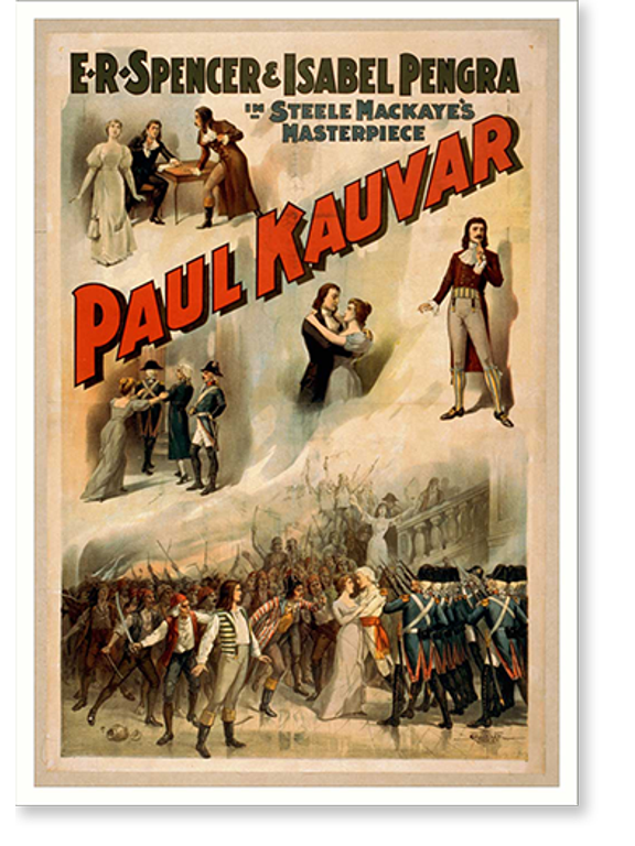 Historic Print, E.R. Spencer & Isabel Pengra in Steele MacKayes masterpiece Paul Kauvar - 2, 18" x 24"