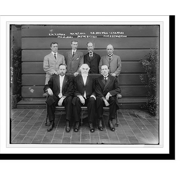 Historic Print, E.W.V. Kuehn, Gen. W.P. Hall, R.B. Maxwell, J.T.D. Pyles, Dr. J.W. Jones, Pastor Russell, Prof. F.B. Thompson, 16" x 20"