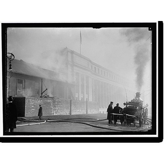 Historic Print, ENGRAVING AND PRINTING, BUREAU OF. TREASURY DEPARTMENT. FIRE, FEBRUARY 21. 1916, FROM SPONTANEOUS COMBUSTION, 18" x 24"