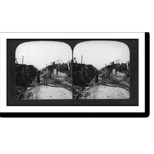 Historic Print, [Earthquake, Kingston, Jamaica, 1907] The first steps