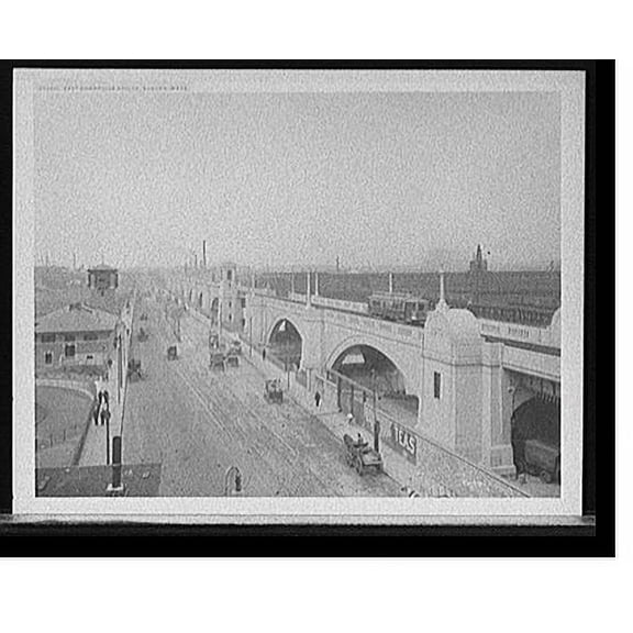 Historic Print, East Cambridge Bridge, Boston, Mass., 18" x 24"