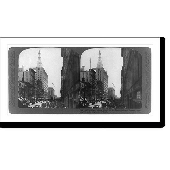 Historic Print, East along 23rd St. to Metropolitan Tower, one-eighth mile high, New York, 18" x 24"